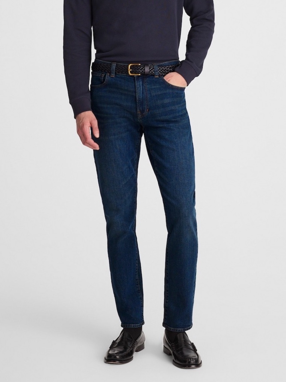 Madewell Slim Jeans Stratfield Dark Blue Stretch Denim 30x30